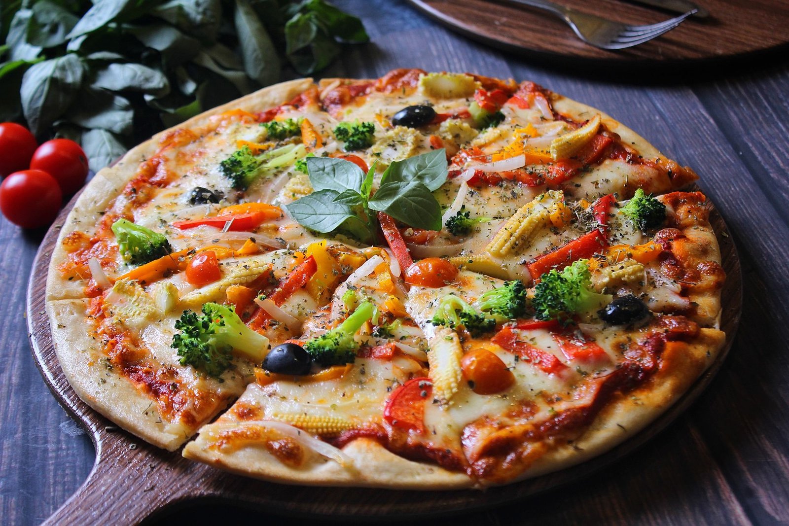 
A Close-Up Shot of a Pizza