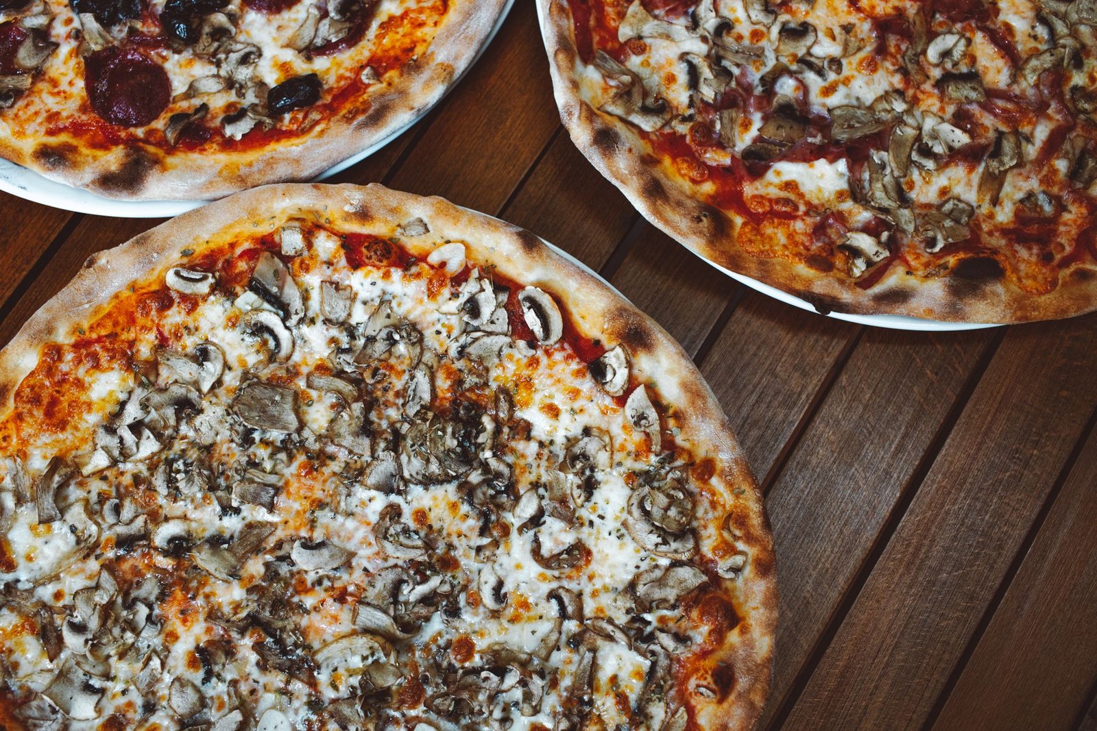 Close Up Shot of Pizzas