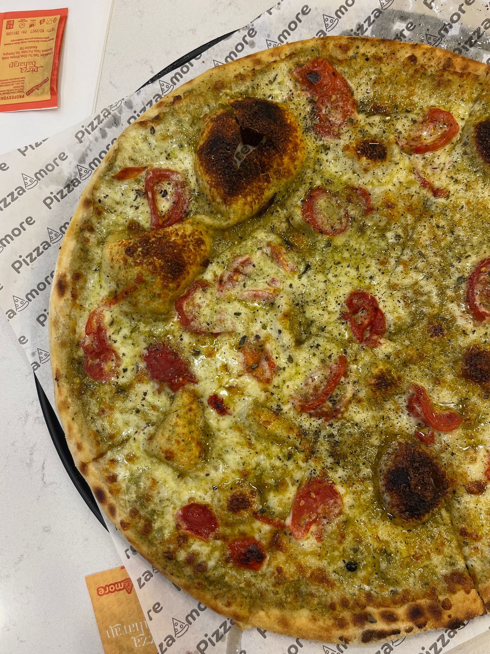 Fresh Homemade Pizza with Basil and Mozzarella
