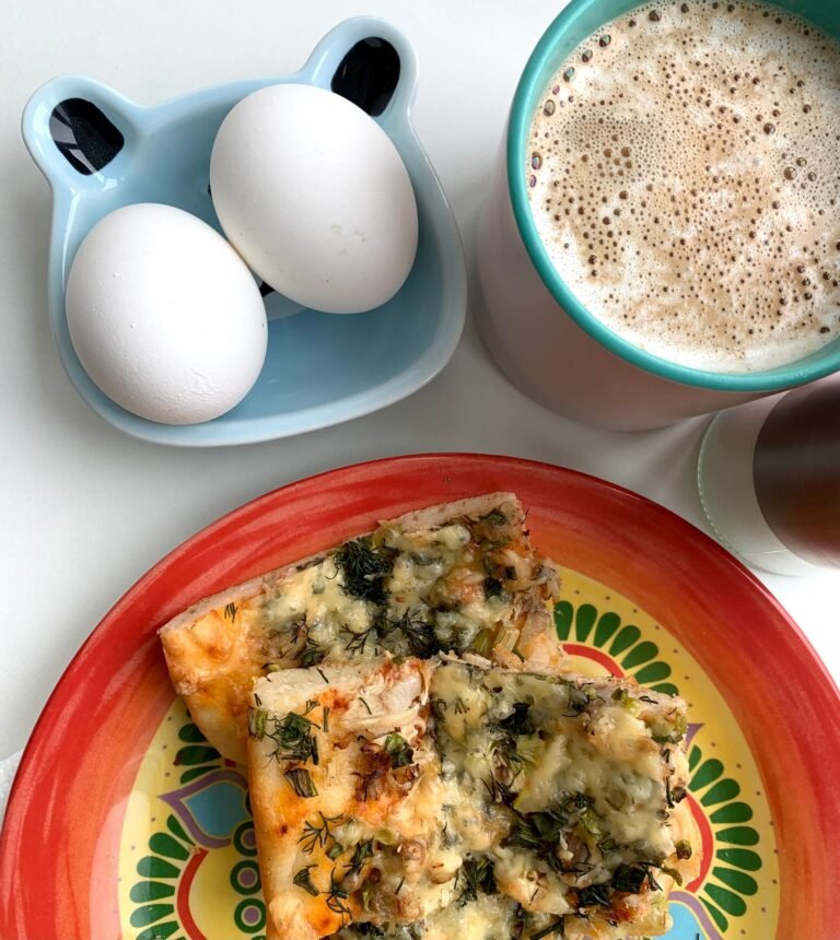 Delicious Breakfast Spread with Coffee and Eggs