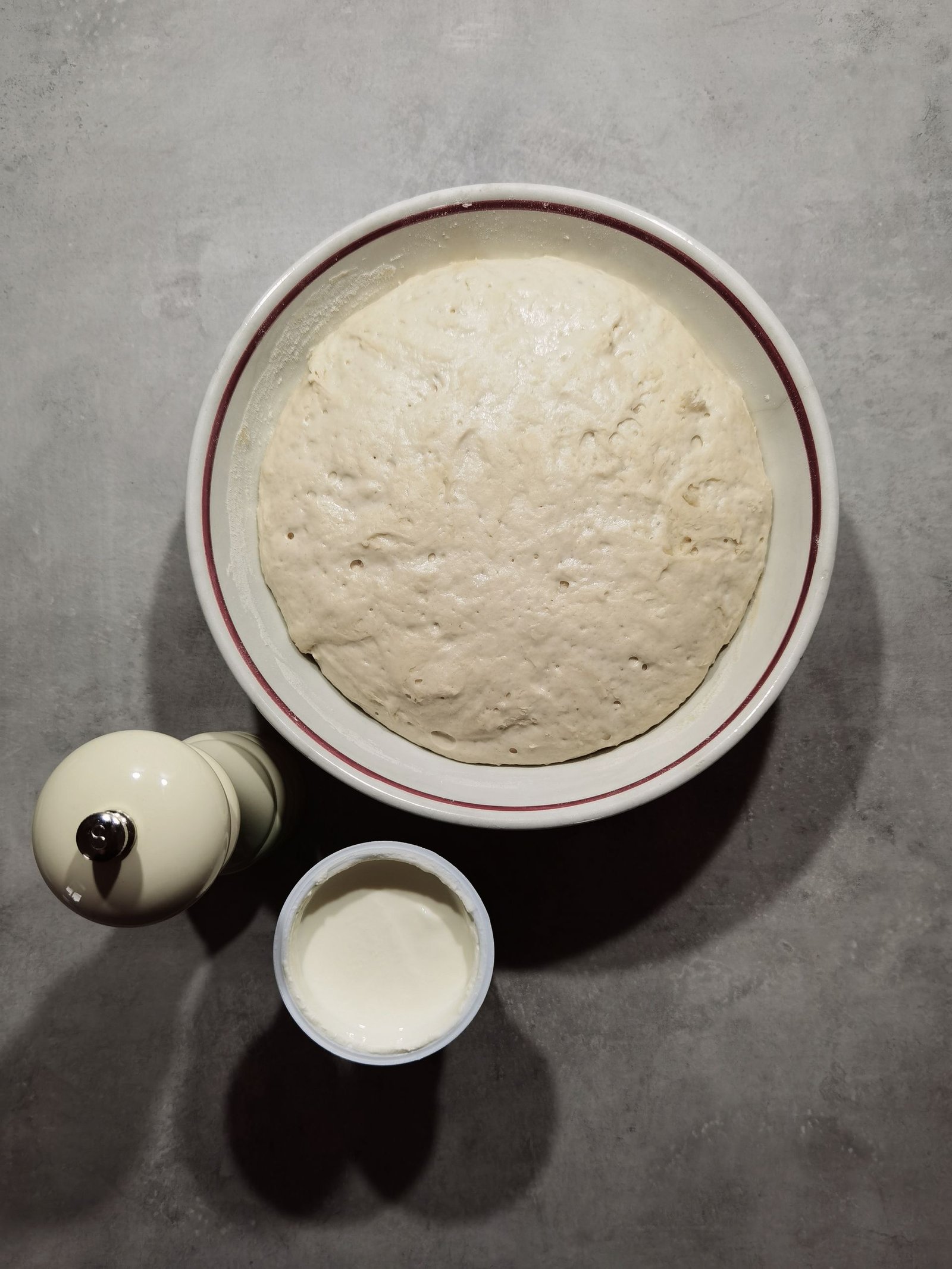 Homemade Bread Dough Rising in Bowl
