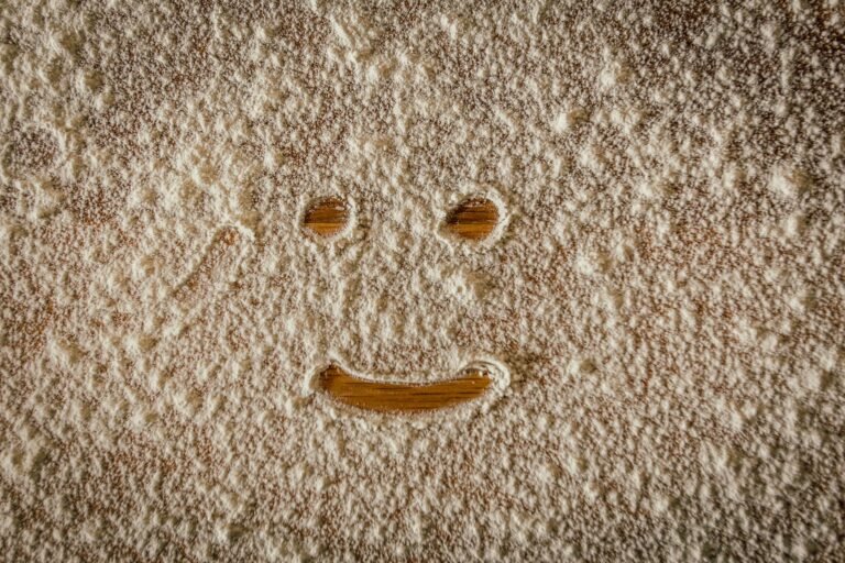 Flour With Smiling Face on Parquet Flooring