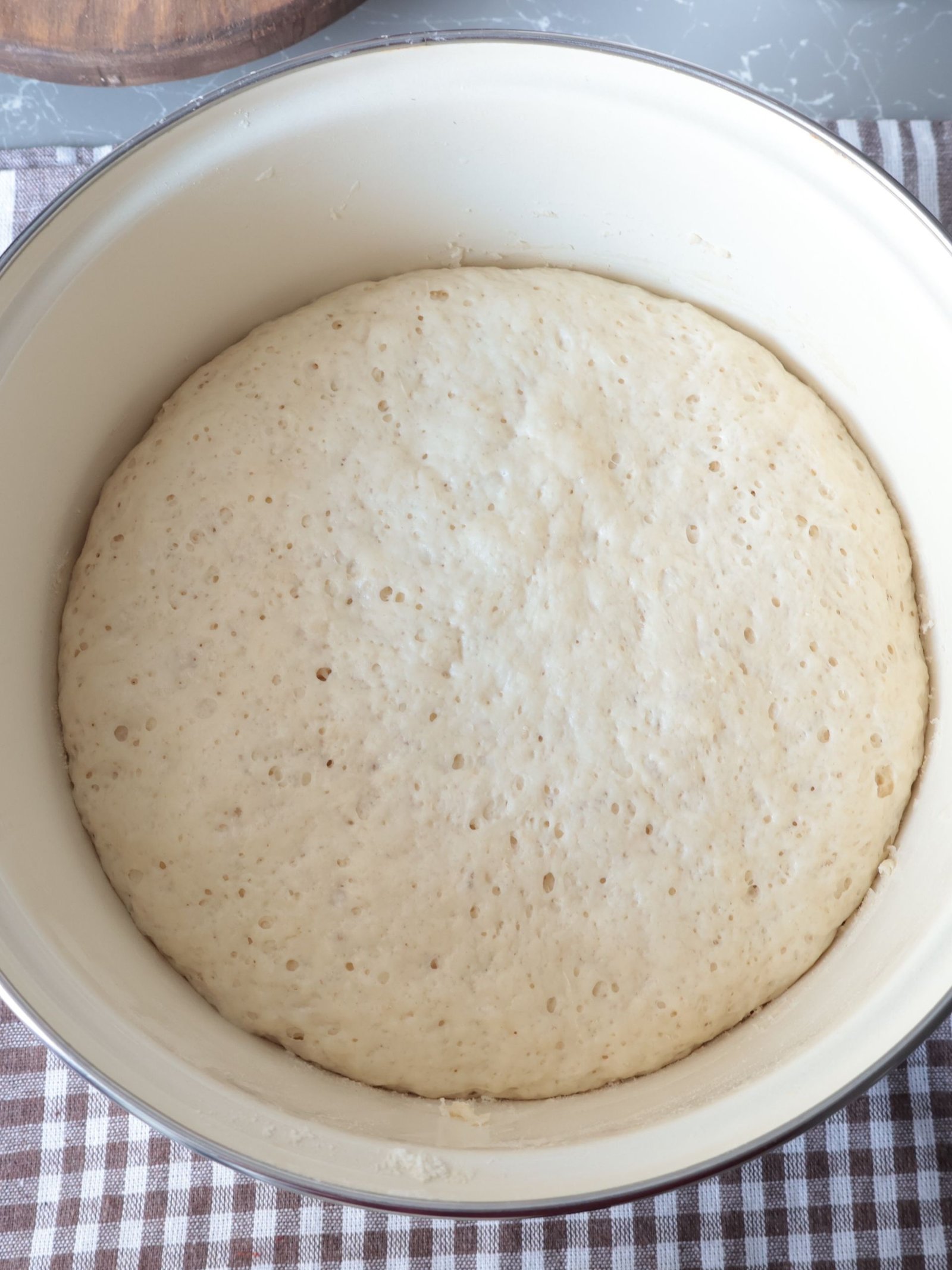Rising Dough in Bowl for Baking Bread
