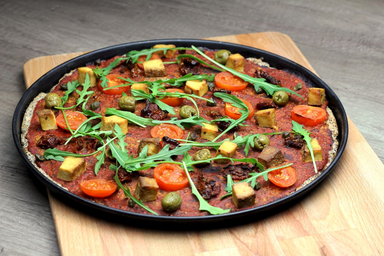Close-up of a Vegan Pizza