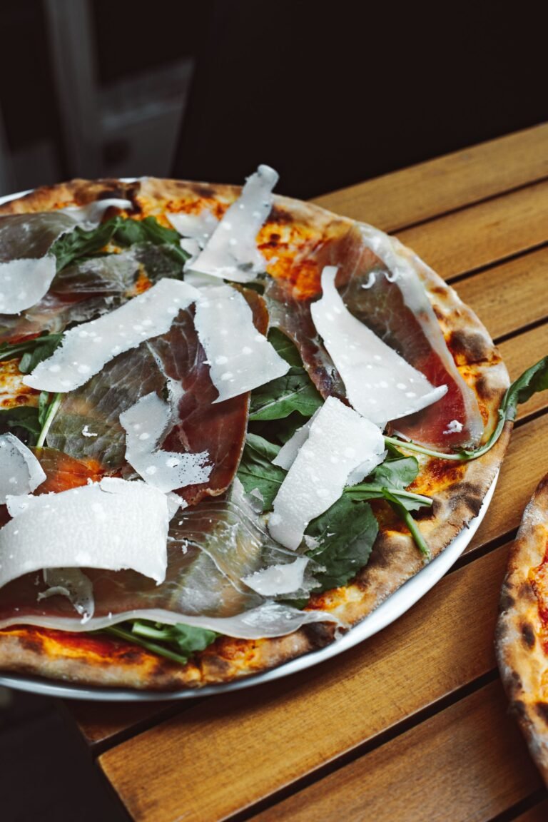 Pizza with ProsciuttoÂ and Parmesan Cheese
