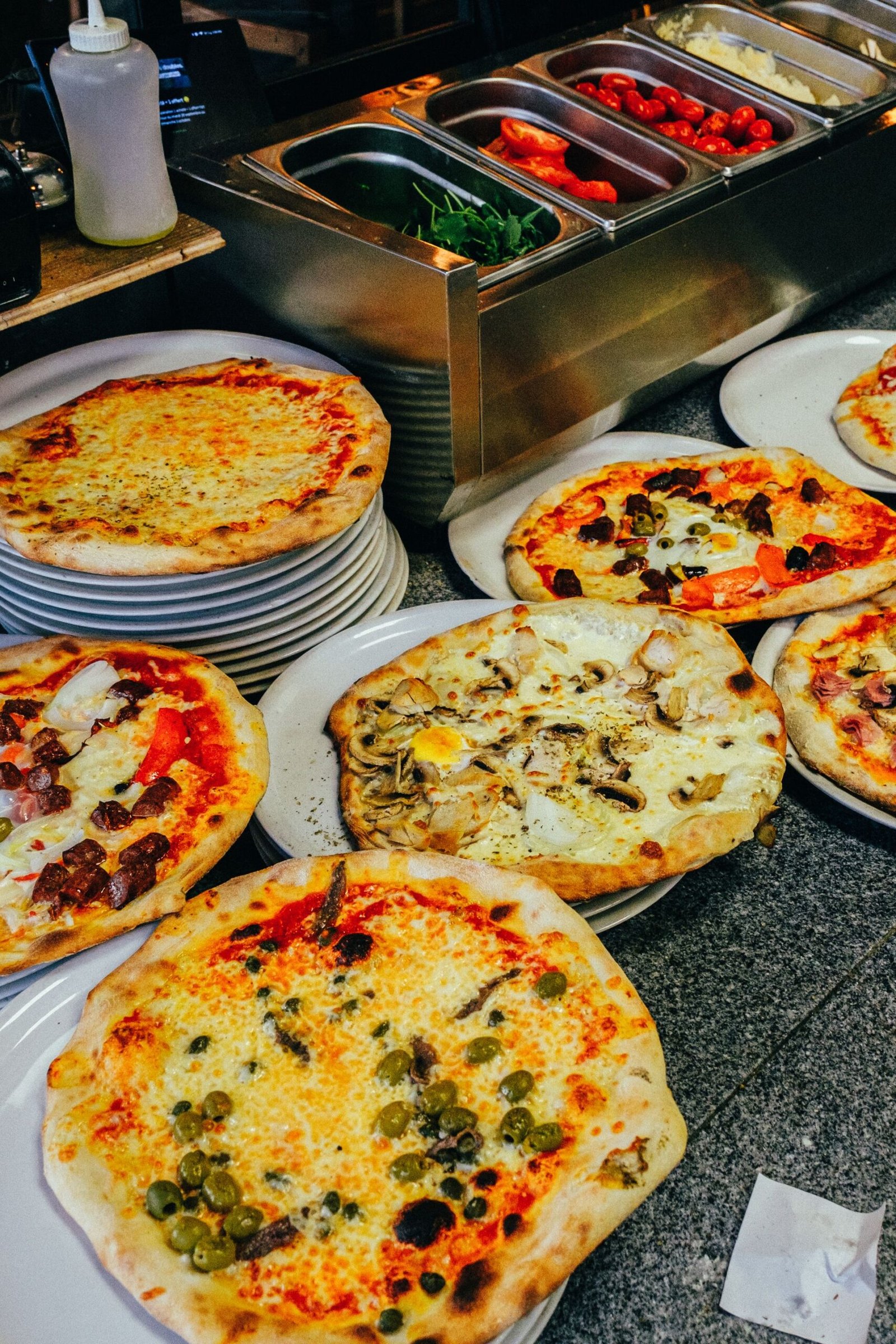 Delicious Pizzas on Plates