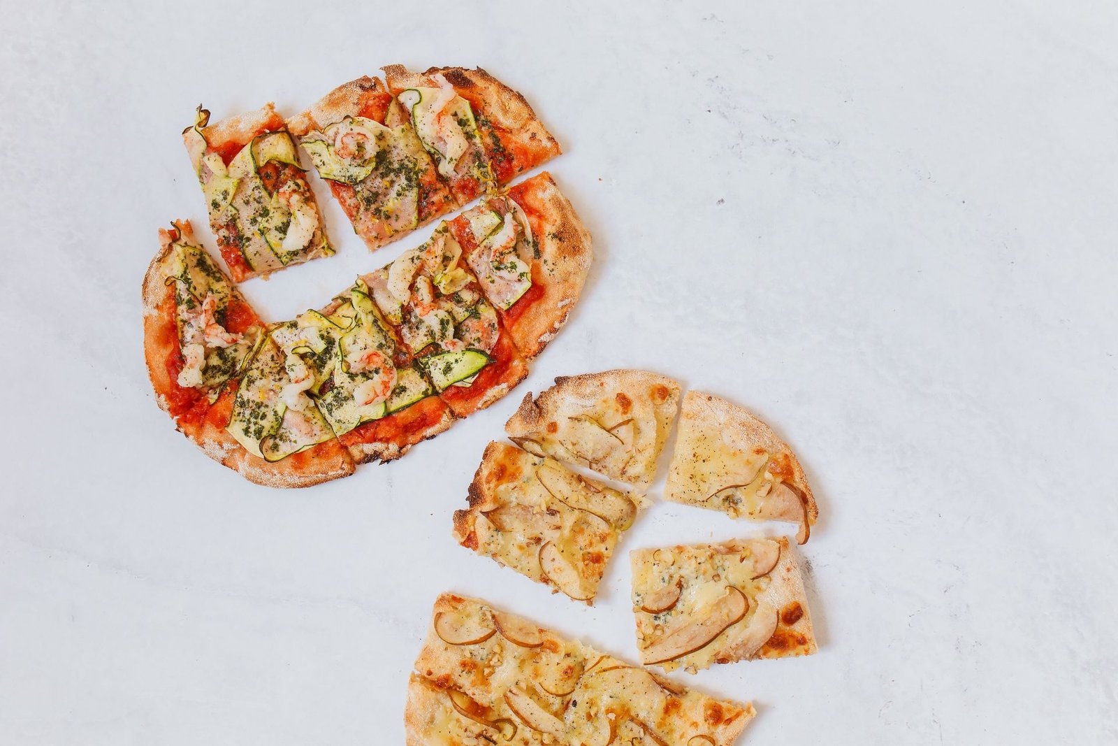 A Top View Sliced Pizza