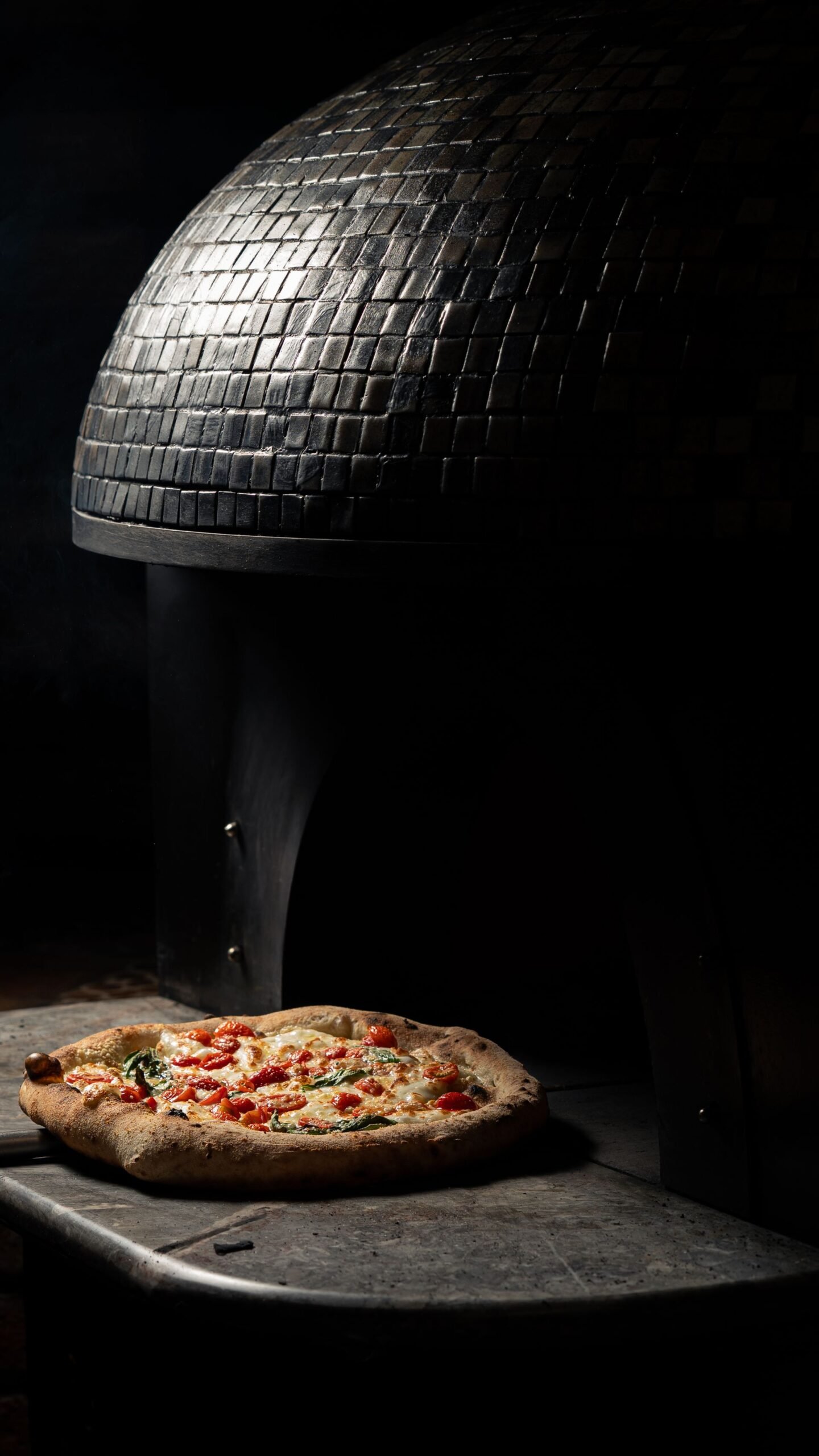 Freshly Baked Pizza in Traditional Oven
