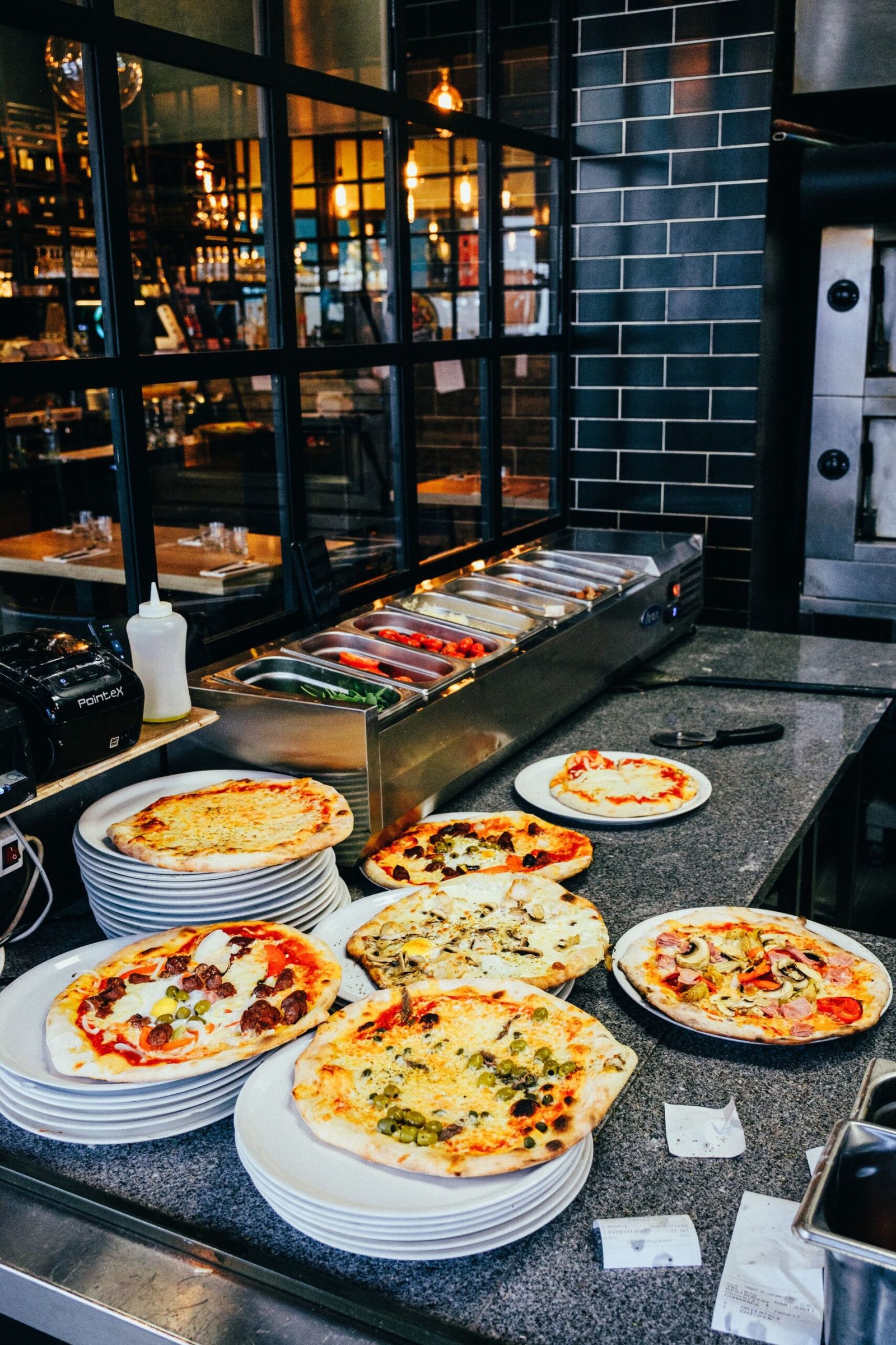 Delicious Pizzas on Plates