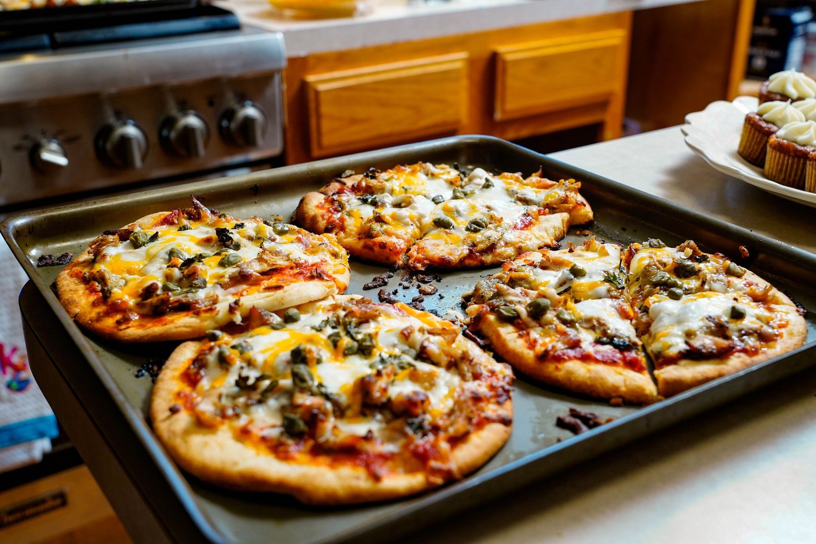 Pizzas on a Baking Tray