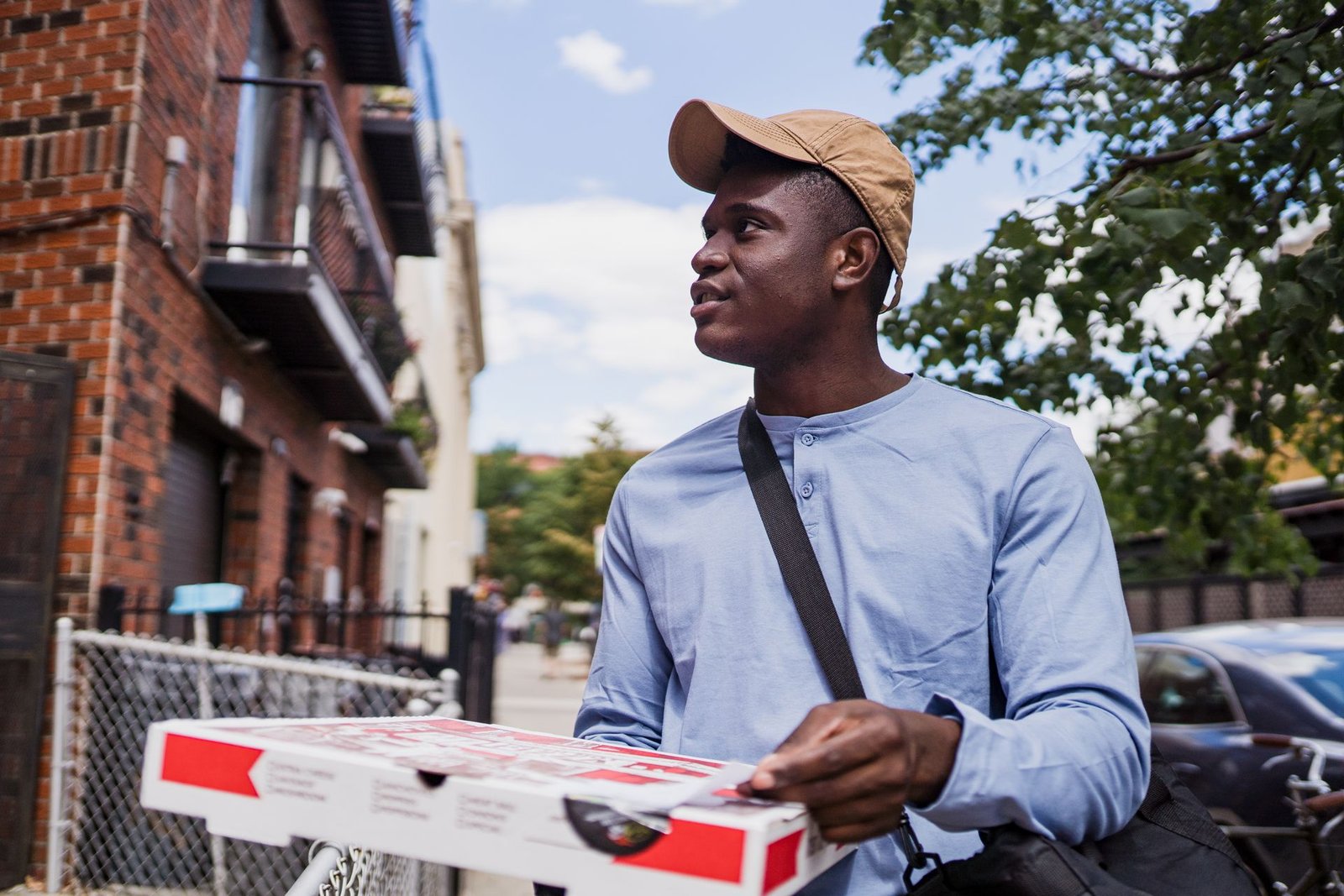 Deliveryman with Pizza Box