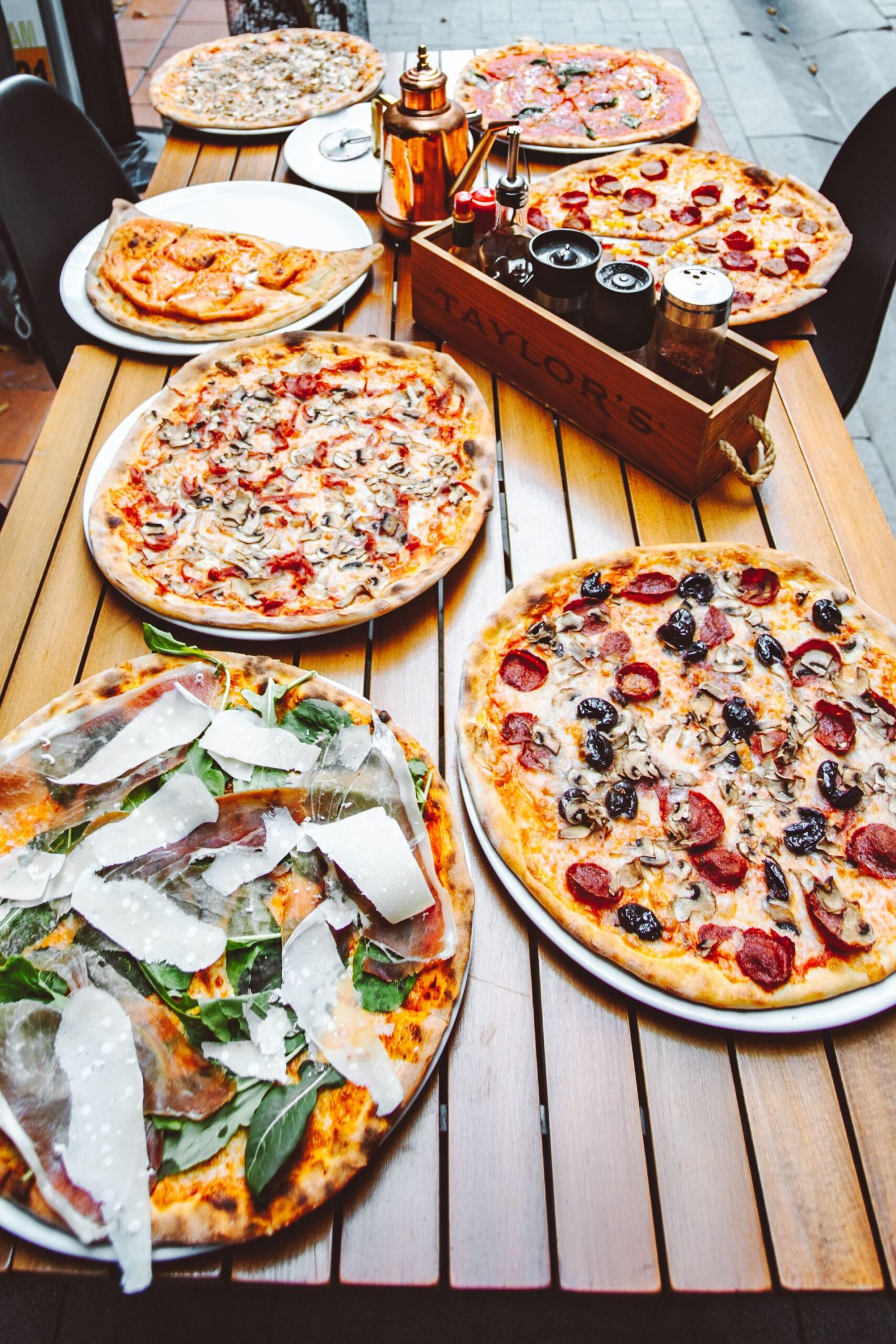 Pizzas on a Table