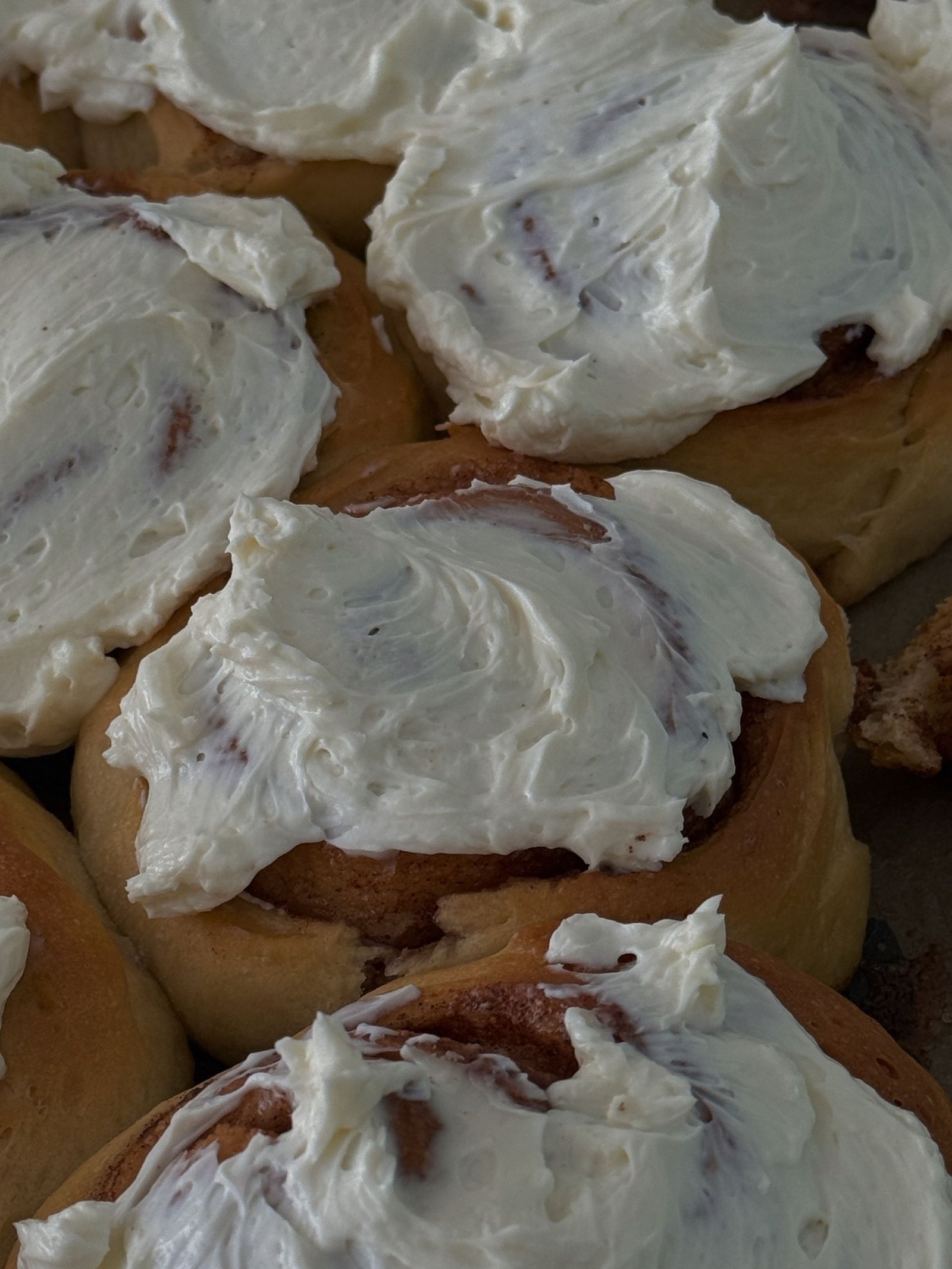 Close-up of Rolls with Cream on Top