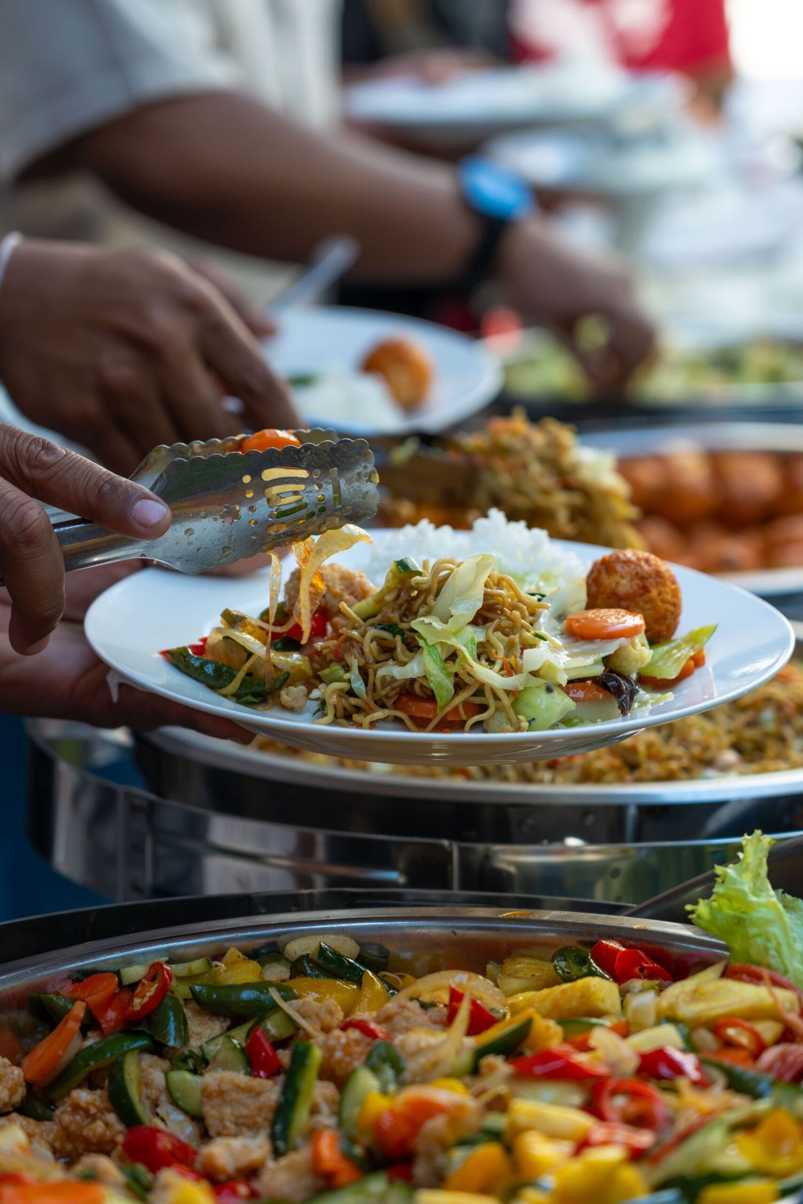 Serving Plate at Vibrant Food Buffet Event