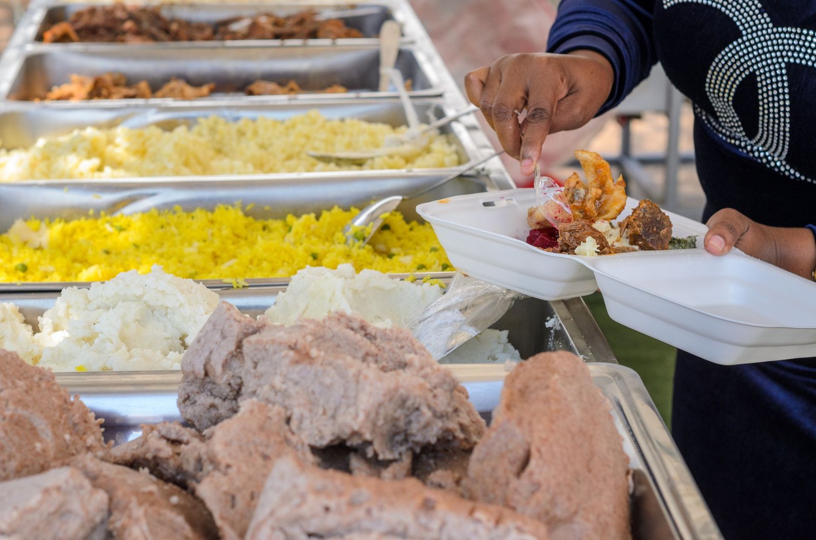 Close up of Taking Food from Self-Service