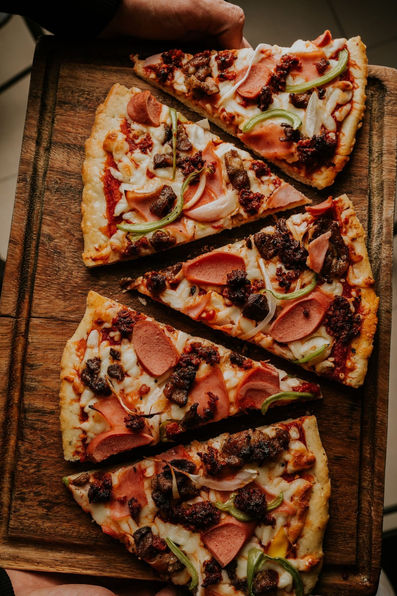 Pieces of Pizza with Meat