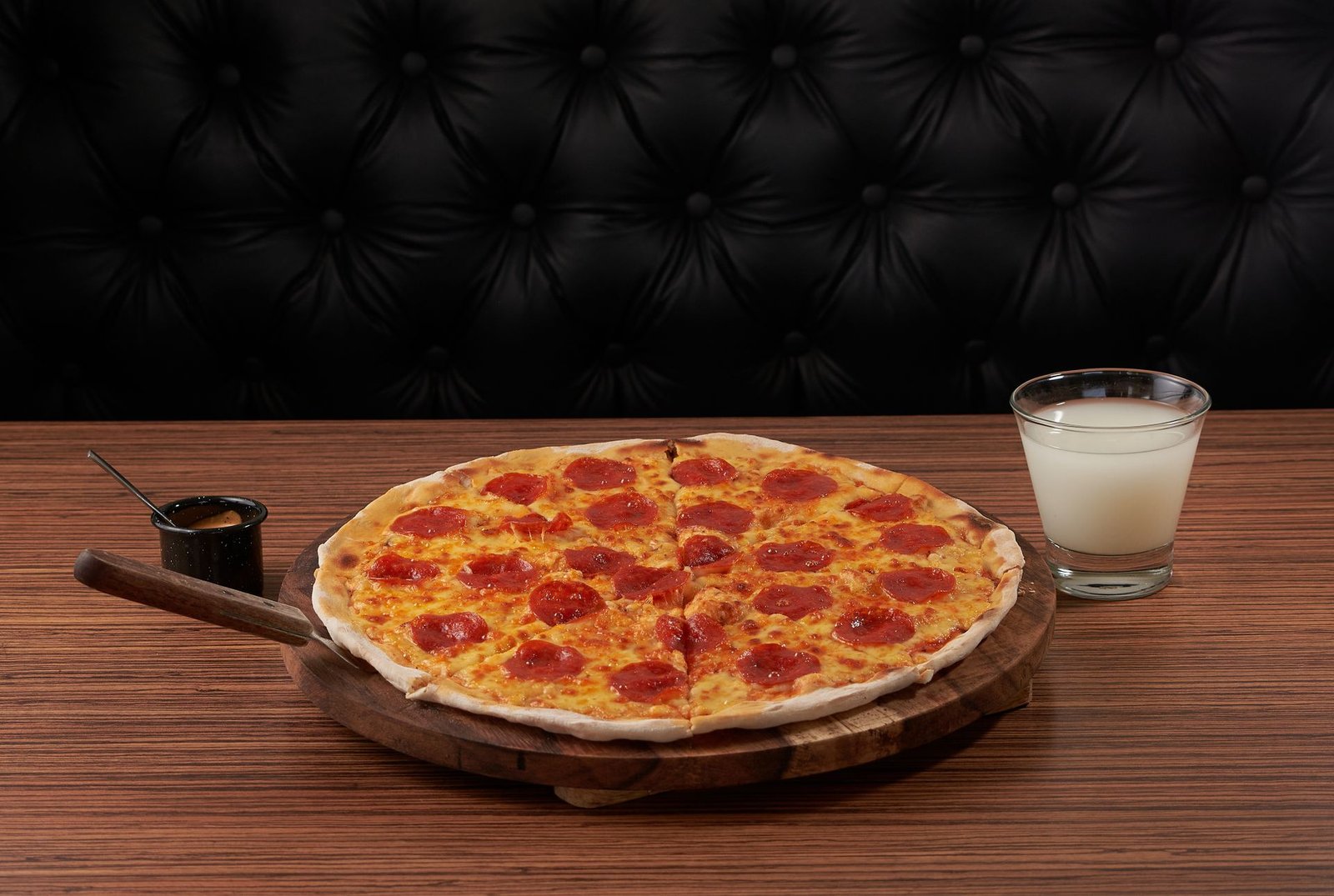 A Pepperoni Pizza on the Table